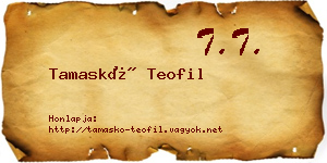 Tamaskó Teofil névjegykártya